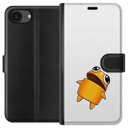 Kompatibelt Lommeboketui til Apple Apple iPhone 16e Orange tegnet figur med store øyne og dynamisk posisjon i leken stil