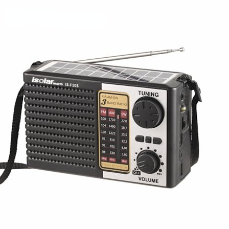 Bärbar FM AM SW-radio med trådlös Bluetooth-högtalare LED-scenljus MP3-spelare Fullband Hög Känslighet Solcellsdriven Nödsändare