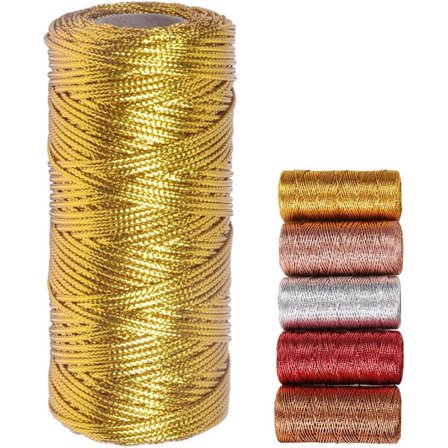 Guldtråd Metallisk Tråd Guldtråd 100m Glittrande Tråd til Håndværk Gaveindpakning eller Juletræspynt Gavekort 1 Rulle