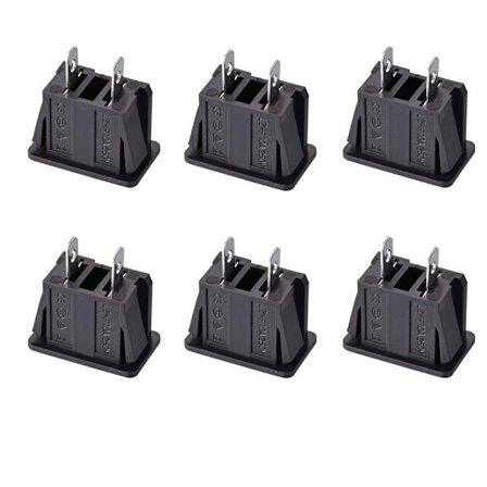6kpl power 2-nastainen paneeliasennuspistokesovitin IEC-moduuli