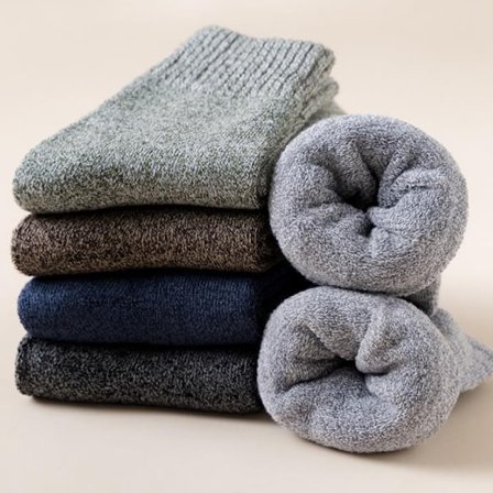 5 par uldstrømper til mænd, tykke og varme vinterstrømper