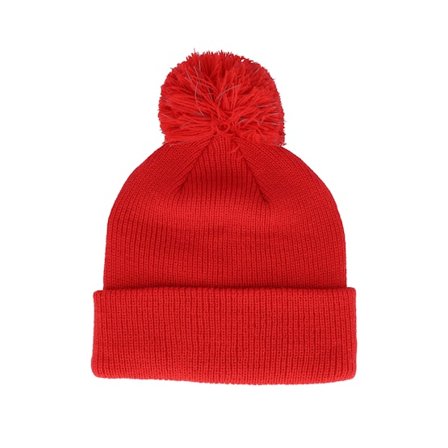 Kinder Beechfield - Rot pom Mütze - Kinder Reflective Bobble Bright Red Pom @ Hatstore