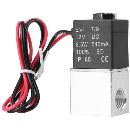 Magnetventil, 12V DC 1/4" 2-vägs normalt stängd 1,2mpa pneumatisk aluminiummagnetventil för luft/vatten (dc12v)