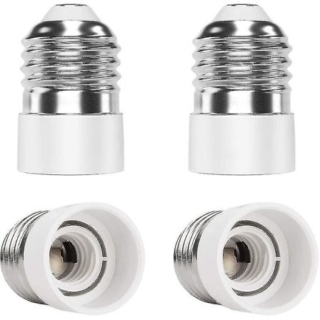 E27 Til E14 4 stk. Sokkeladapter Høj Kvalitet Lampebase Sokkel Konverter Adapter Til LED Pærer Og Glødepærer Og CFL Pærer