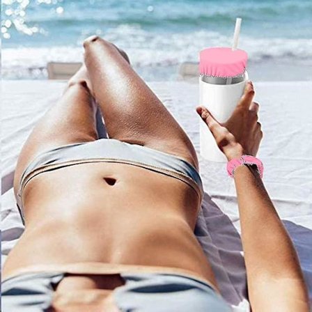 5 stk Genanvendelige Vaskbare Drikkedæksler Anti-Spike Scrunchie Dæksel Til De Fleste Drikkekopper & Glas