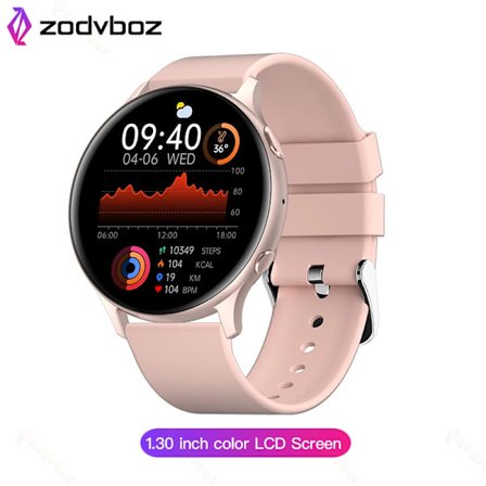 OLED Mode Smartklocka Dam Puls Blodtryck Multifunktionell Sportklocka Herr Dam Vattentät Smartwatch Kvinnor
