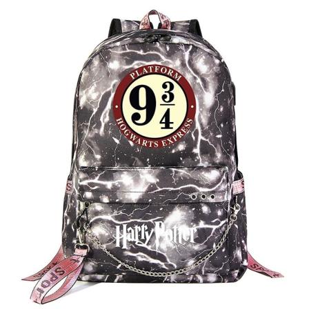 Harry Potter -reppu teini-ikäisille - Muodikkaat koululaukut pojille ja tytöille - Piirroskuviointi, runsaasti tilaa matkustamiseen - Oppilaiden rento