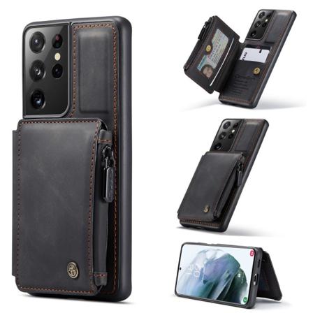 Samsung Galaxy S21 Ultra - Caseme Skal Med Plånboksfunktion - Sv Black Svart