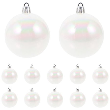12 kpl muoviset pallot valkoiset lamput riippuvat koristeet häät joulukoristeet