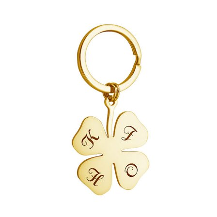 Flickors bästa vän Klöver Nyckelring Unisex Guld Färg