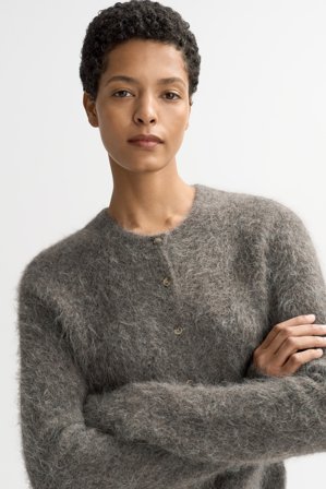 Soft Goat - Alpaca cardigan - Women cashmere sweater - S - Wood