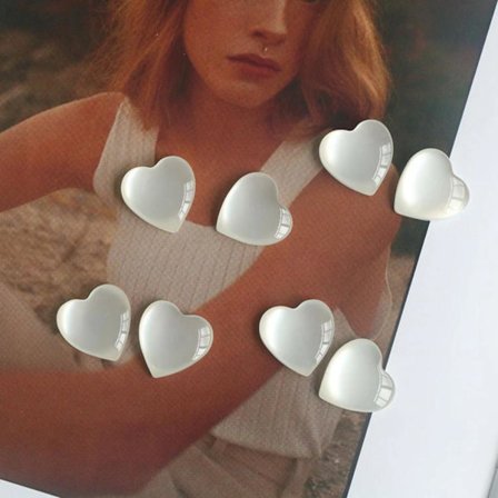 Kjøleskapsmagnet - Hjerter - Transparent - Neodym - 6 stk Transparent