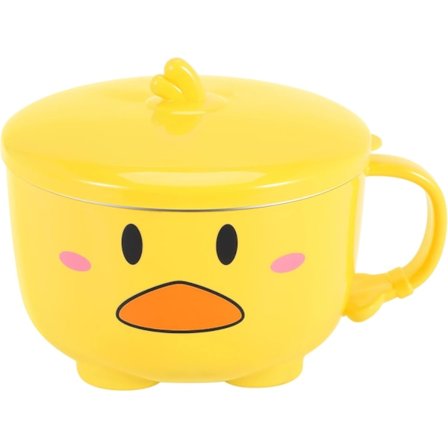 Ande Ramen Nudelskål med Låg Sød Rustfrit Stål Køkken Frugt Instant Ris Suppe Dobbeltlags Skål Service