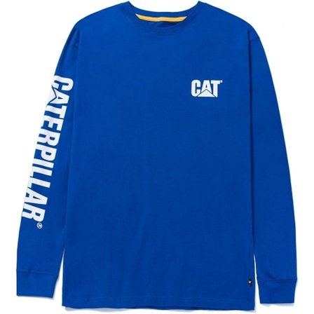 Caterpillar Mens Trademark Banner Long-Sleeved T-Shirt M Memphis Blå