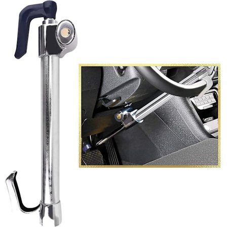 Ratlås til bilrat Bremsepedal Koblingslås Udtrækkelig Krog Universal Tyverisikring Til Varebil Bil SUV Lastbil Lastbil Kraftig Bil