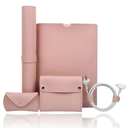 SOYAN til 13,3-tommers Macbook 5-i-1 PVC Laptop Taske Kabelholder+Strømadapterpakke+Mus