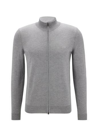 Balonso-L Knitwear Full Zip Jumpers Grå BOSS*Betinget Tilbud