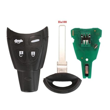 433MHz Smart Fjärrkontroll Bilnyckel Fob För Saab 93 95 9-3 9-5 2003-2010 Ltqsaam433tx Id46 Chip Ersättning Mjukt Gummi Pad Fodral