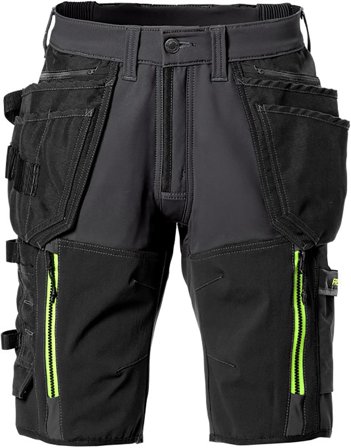Fristads 2567 STP Arbetsshorts svart, gul C44, Kläder