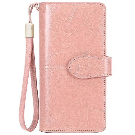 Leather Wallet for Women with RFID Protection, Large Wallet with Many Compartments