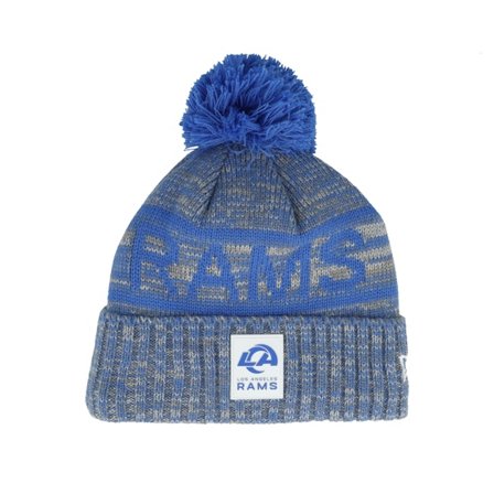 New Era - NFL - Blue - pom - Beanie - Los Angeles Rams NFL 25 Sideline Cold Weather Sport Knit Blue/Grey Pom - Hatstore
