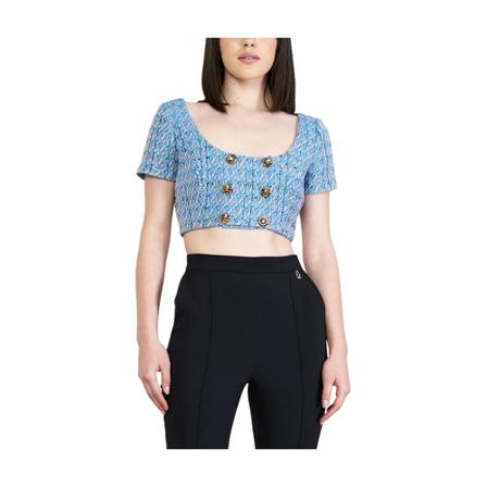 Elisabetta Franchi Top Tweed Blå, Dame
