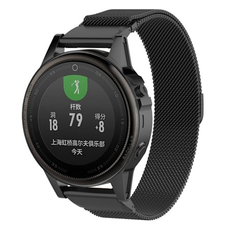 Milanese Loop Armband Garmin Fenix 6S Pro Svart