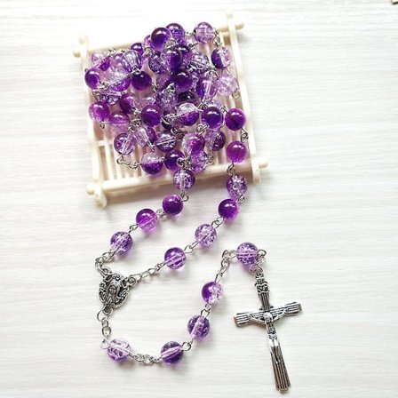 Ristiriipus pitkä akryylihelminauha miehille ja naisille uskonnollinen rukouskoru (vihreä)