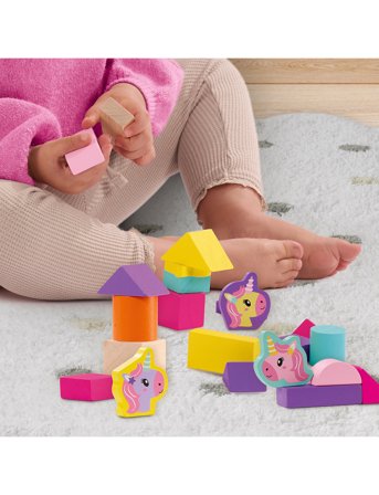 SES Creative Wooden Building Blocks - Unicorn 52 Pcs - Multi/patterned - ONE SIZE