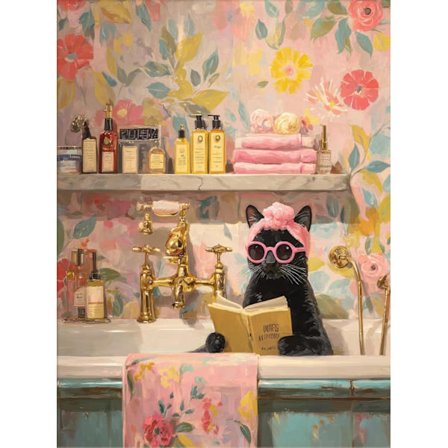 Katte Diamant Kunst Sæt til Voksne - Sort Kat Diamant Maleri Sæt til Begyndere, DIY Fuld Bor Rund Diamant Prikker Ædelstens Kunst Malerier til 