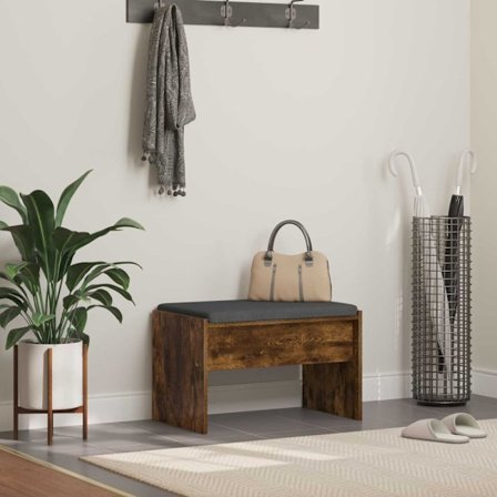 Hallbänk med kudde Rökt ek 63 x 38 x 40 cm