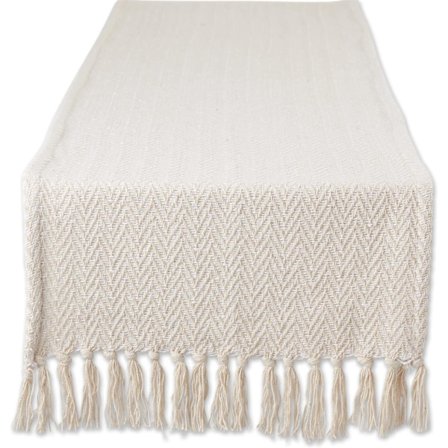 Vävd Bordslöpare Chevron, 15x108, Off-White