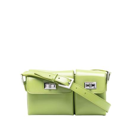 By Far, Baby Billy BAG Semi Patent L Groen, Dames, Maat:ONE Size