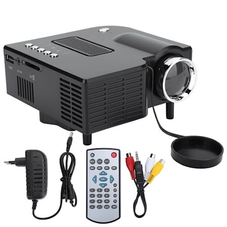 Bärbar hemmabio LED Mini Wired Projector HD 1080P VGA USB HDMI Svart