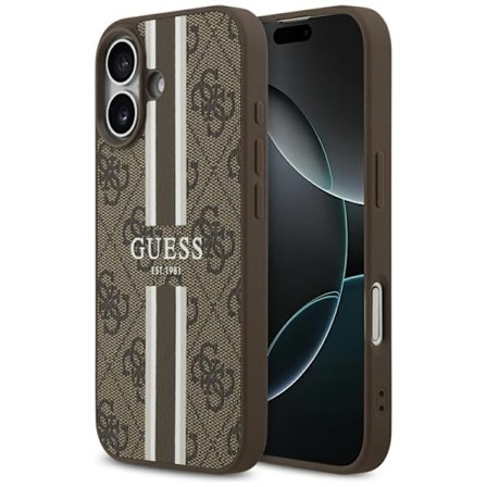 Guess Mobilskal till iPhone 17 MagSafe 4G Printed Stripes - Brun