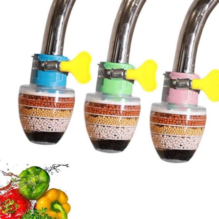 Aktiveret kul vandfilterhane, 3 stk. rene filterpatroner til vandhaner, opgraderet universelt køkkenarmatur interface vandhanefilter