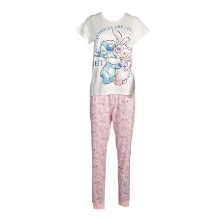 Disney Dam/Dam Angel Tryckt Pyjamasset 16 UK - 18 UK Whi