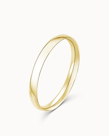 Bague Lisse pour Elle Naom18K Or Jaune 2mm - Bagues de Fiançailles et Bagues de Fiançailles Alliances de Vanbrun