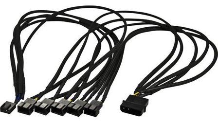 AKASA 4-pin PWM (F) to 5x 4-pin PWM (M) Splitter | Adaptor | 0.9m
