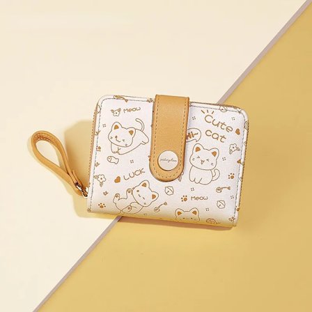 Japanese Cute Cat Girls Wallet Short Student Card Holder Money Bag Zipper Zero Wallets for Women ܧ ֧ݧ֧ ا֧ߧ ܧڧ Cartera ????