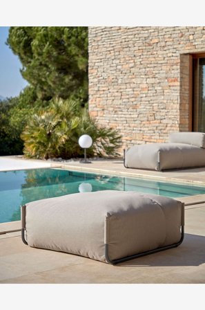 Kave Home - Puf Square - Grøn - Havelænestole - Fra Homeroom