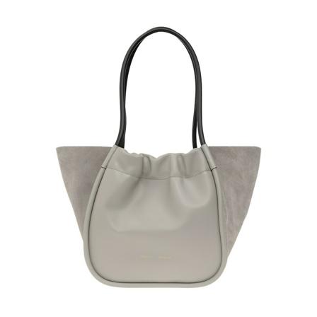 Proenza Schouler, Rouched shopper bag Grijs, Dames, Maat:ONE Size,leer