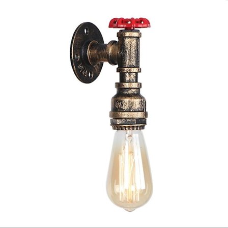 5 Steampunk Loft Industrial Rust Vattenrör Vägglampa E27 Vägglampa (Bg805)