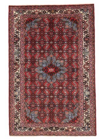 Orientalisk Asadabad Matta 134X203 Mörkröd/Svart Ull, Persien