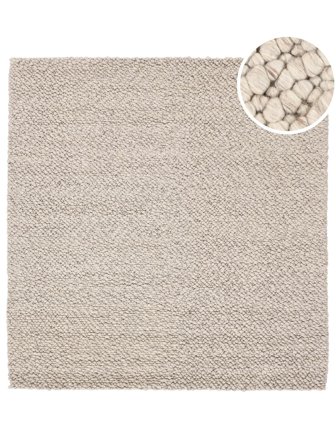 Duży Bubbles Dywan - Greige 250X250 Wełna, W Stylu Rustykalnym