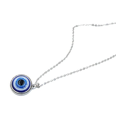 Vinatge for Evil Eye Pendant Halsband Silver Lucky Turkish Demon Eye Resin Pendant Halsband för alla hjärtans dag presenter