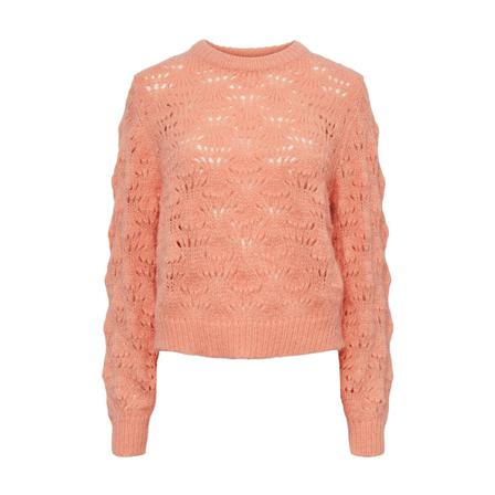 Pieces, Round-neck Knitwear Oranje, Dames, Maat:XS