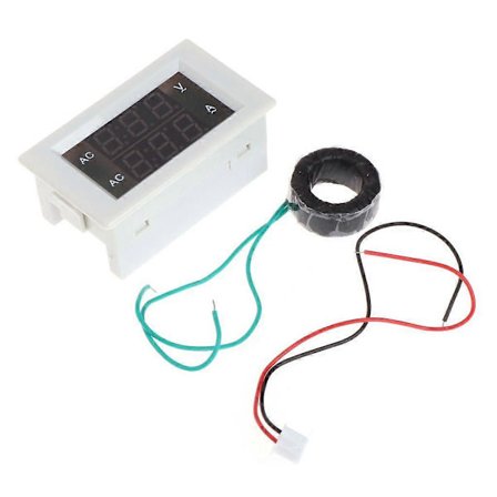 Multimeter med dubbel display, amperemätare, volt amp mätare, panel, enkel installation [D]