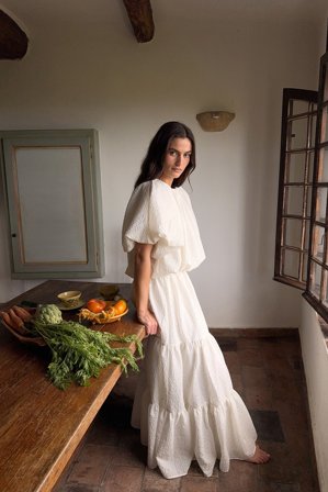 NA-KD voluminöser Maxirock - Sommerset - OffWeiß - EU 44