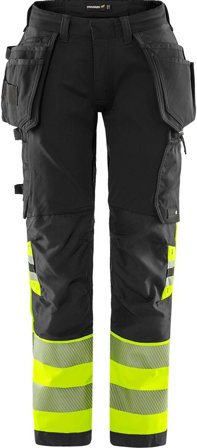 Fristads Dam Varsel Green hantverkarbyxa stretch 2663 GSTP klass 1, Varsel Gul/Svart